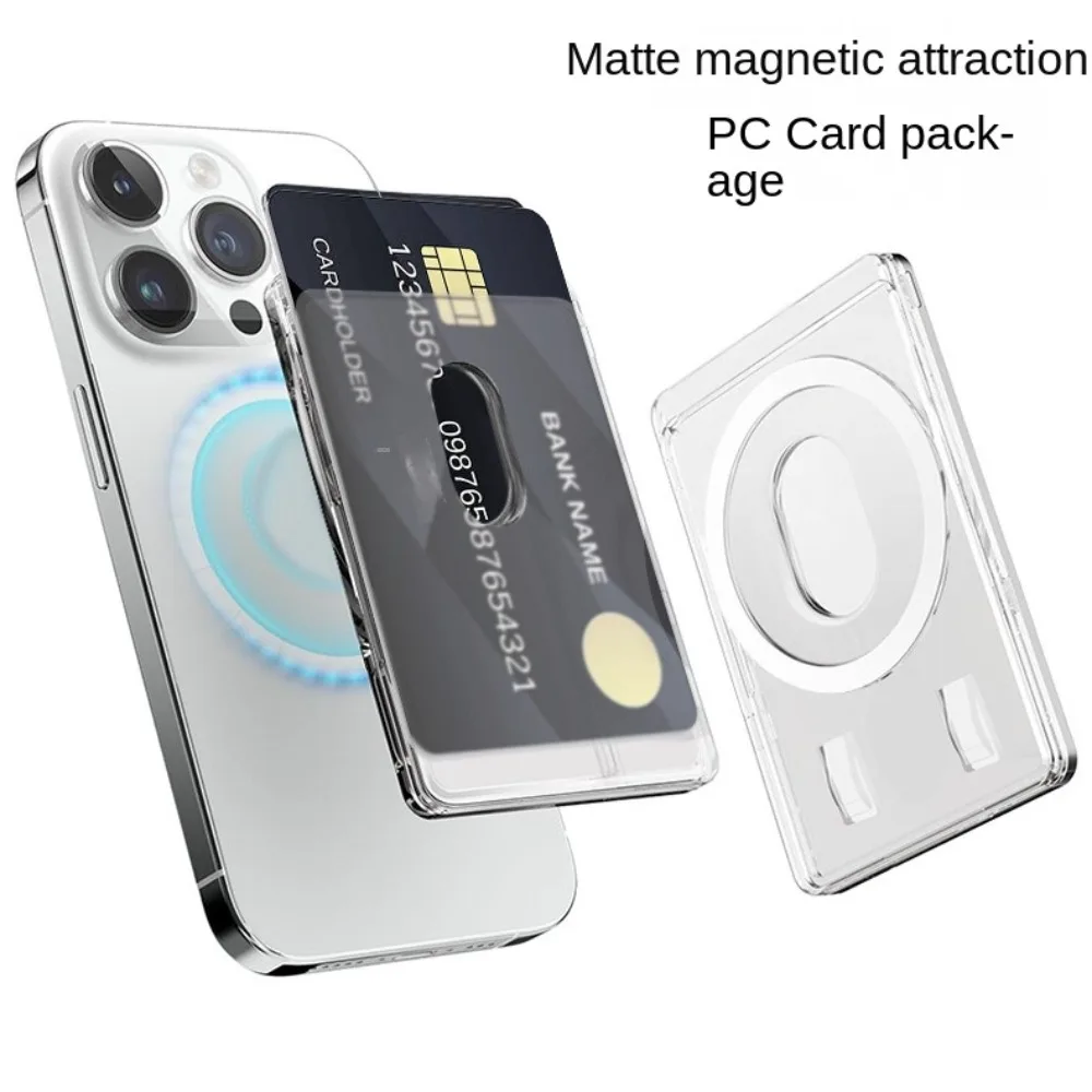 Magnetic Card Holder Strong Adsorption Portable Clear Wallet Magsafe Plastic Slot Card Case for iPhone 16 15 Pro Max 14 13 12