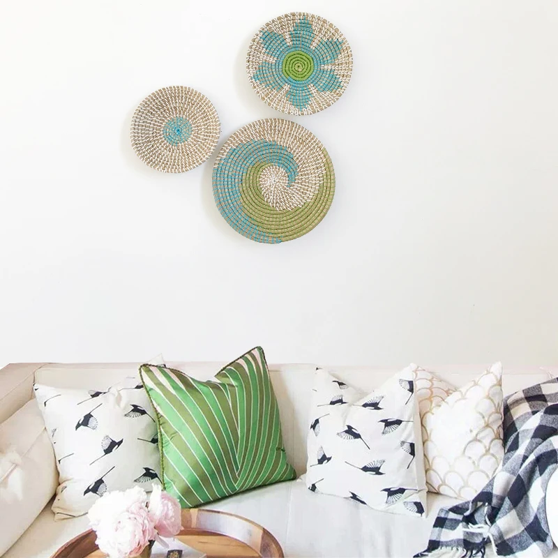 

New Simple Hanging Bedroom Living Room Background Wall Decoration Pendant Light Luxury Seaweed Wall Decoration