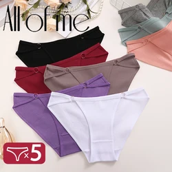 5Pcs/Set Cotton Girls Briefs Breathable Underwear Low Rise Soft Intimates Panty Sexy Soft Underpants Female Seamless Lingerie