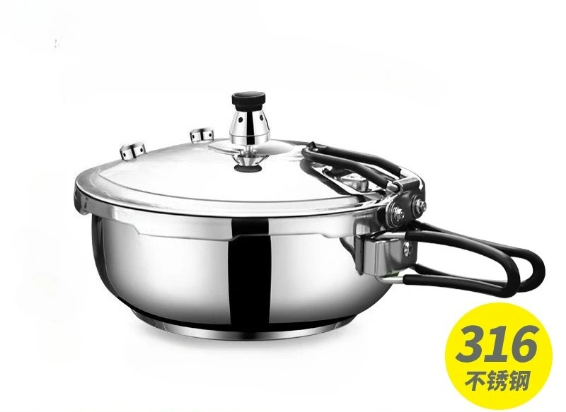 

Camping Small Pressure Cooker High-Pressure Pot Stainless Steel Valve Safeguard Cooking Canning