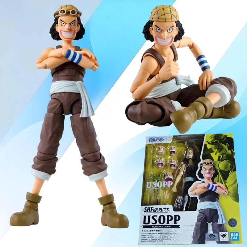 

Genuine Bandai Model Kit One Piece SHF Usopp Romance Dawn Anime Action Figure Collection Finished Model Toys