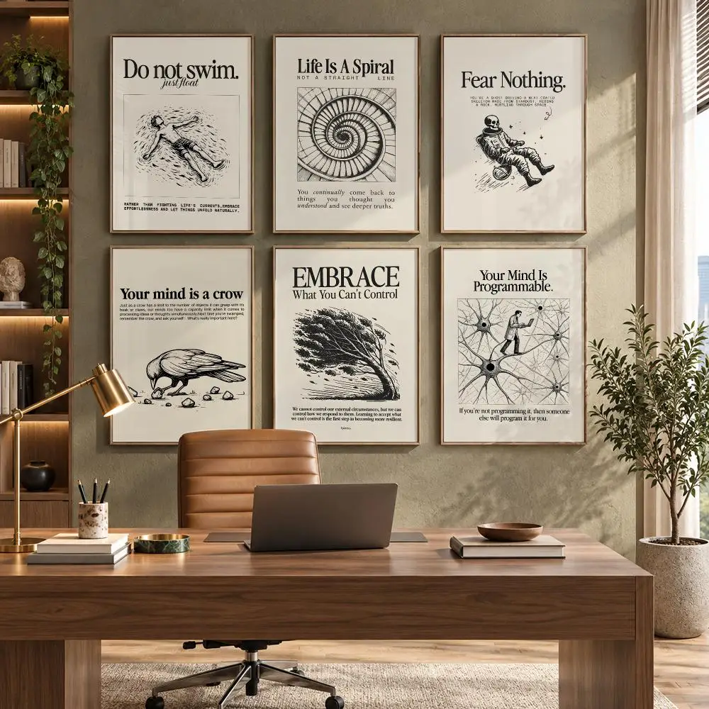 Life attitude quotes Motivation Poster HD Waterproof Wall Decal for Study, Living Room & Garage, DIY Great Gift for Fans
