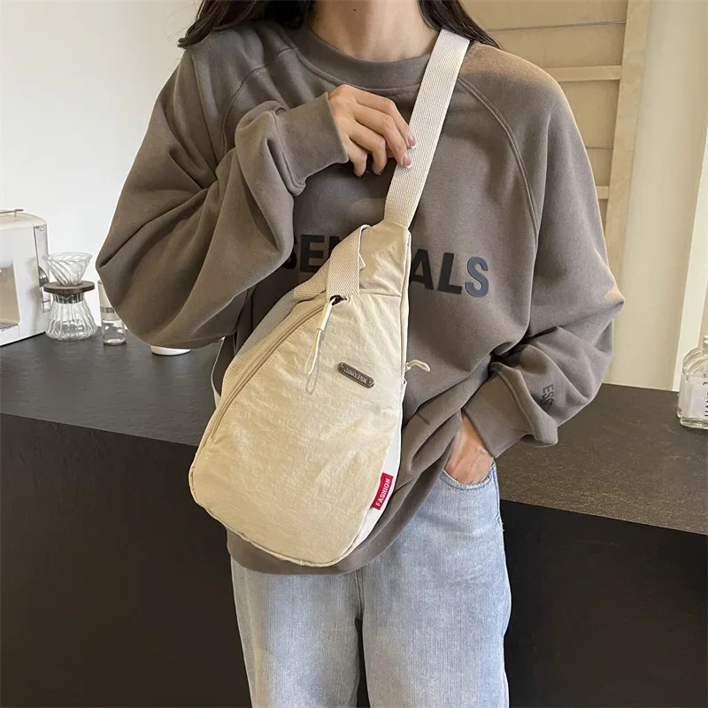 

Droplet Shaped Nylon Waterproof Unisex Chest Bag Women Sport Phone Crossbody Bag Men Cycling Portable Versatile Shoulder Bag