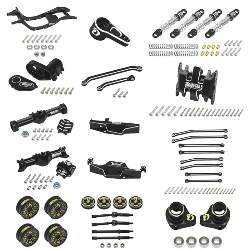 

Aluminum Front Rear Axle Gear Box Skid Link Chassis Wheel tire Upgrade Set for 1/30 Axial SCX30 Jeep Wrangler RC Cars