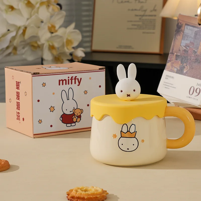 

Miffy Ceramic Cup Cute Anime Cartoon Creative Simple Multi Style Kawaii with Lid Girl Ceramic Cup Holiday Gift