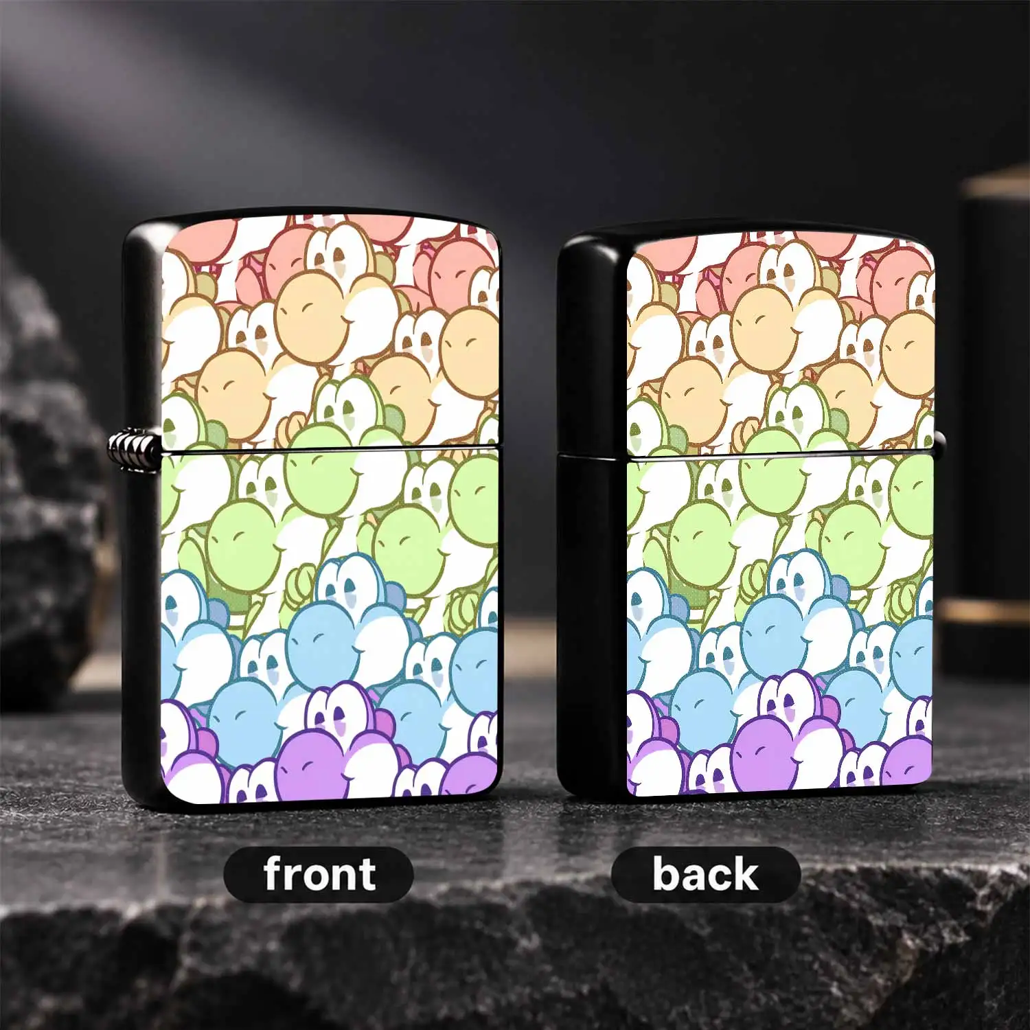 Cute Multi-Color Yoshi Cluster Printed Lighter, Stylish Portable Creative Item, Ideal For Daily Gathering, Party Use, Perfect For Gifting To Fans, Delicate Whimsical Accessory With Playful Cozy Vibe, Fits All Scenarios For Everyday Carrying