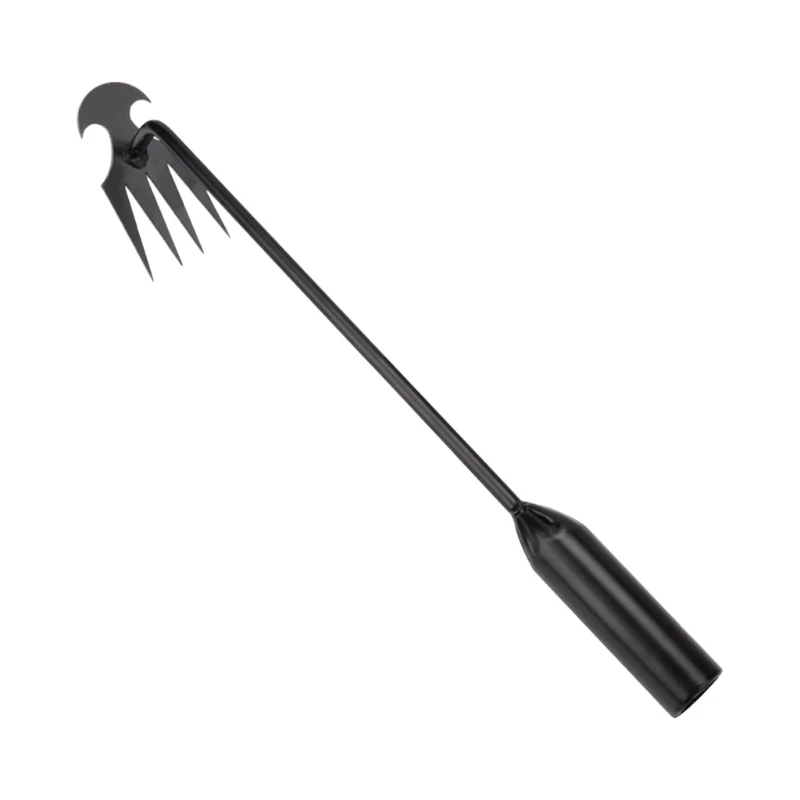 A2UD Professional Gardens Weeding Hand Tool 4 Sharped Teeth Steel Weeds Puller Remover Hand Weeder Lightweighted 30/40/50cm