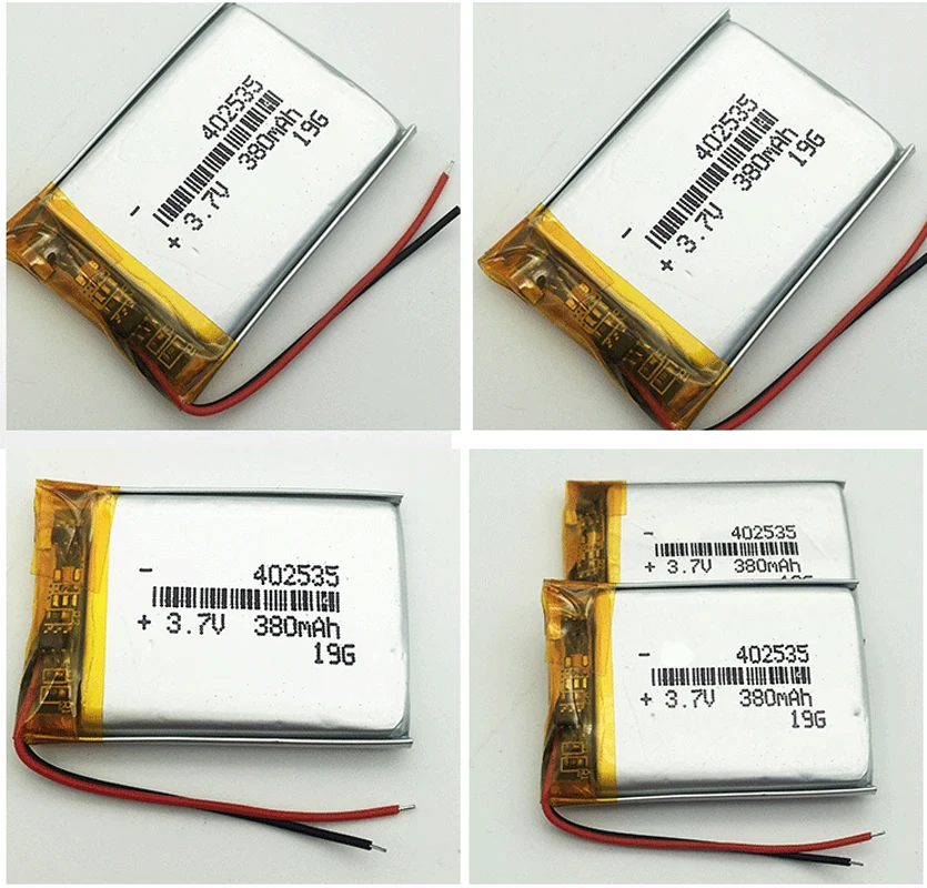 4x 402535 380mah 3.7V Lithium Polymer Battery For Fingerprint Lock Bluetooth Speaker LED Light Rechargeable Li-polymer Batteries