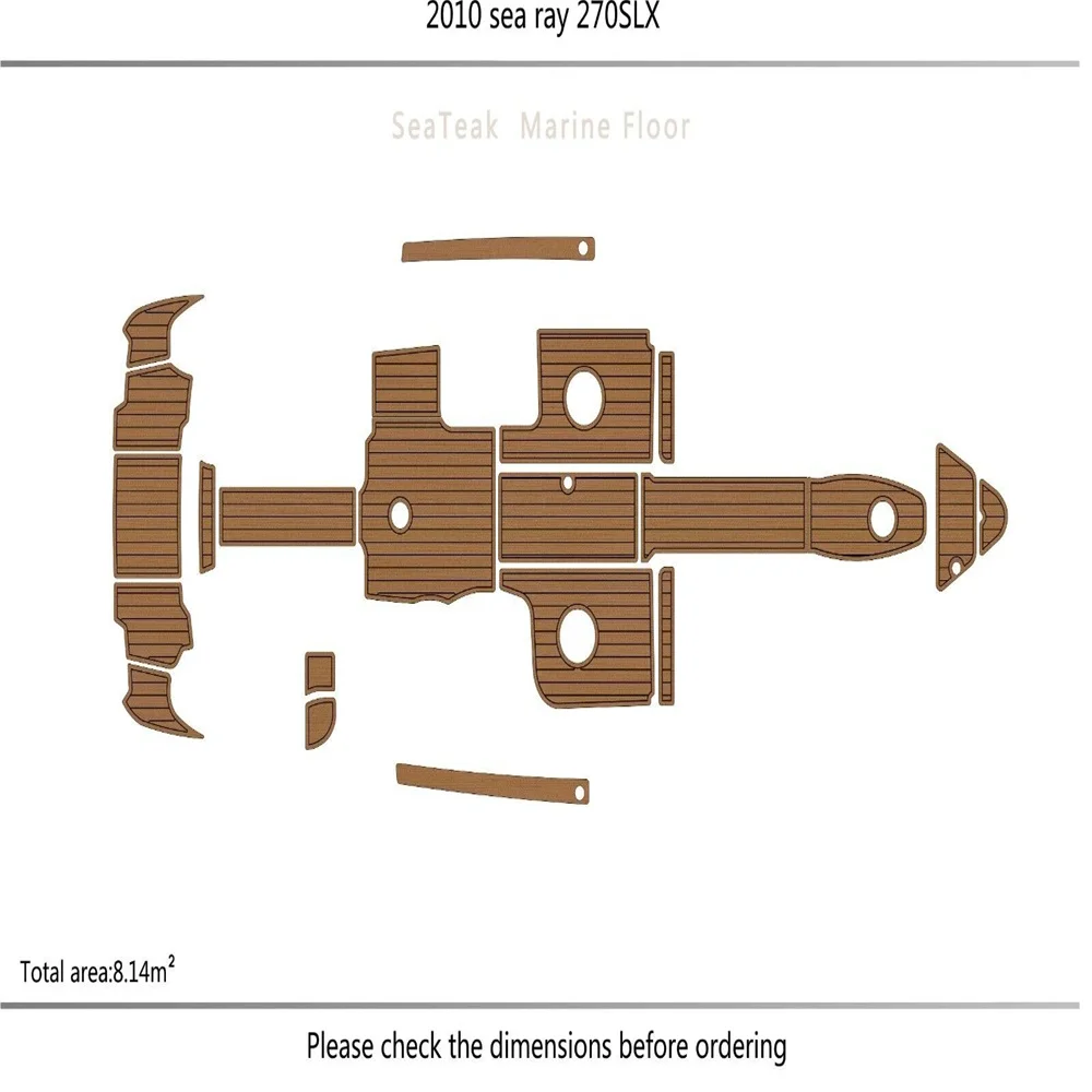 

2005-2015 sea ray 270 SLX Cockpit & swim platform 1/4" 6mm EVA Foam teak floor SeaDek MarineMat Gatorstep Style Self Adhesive