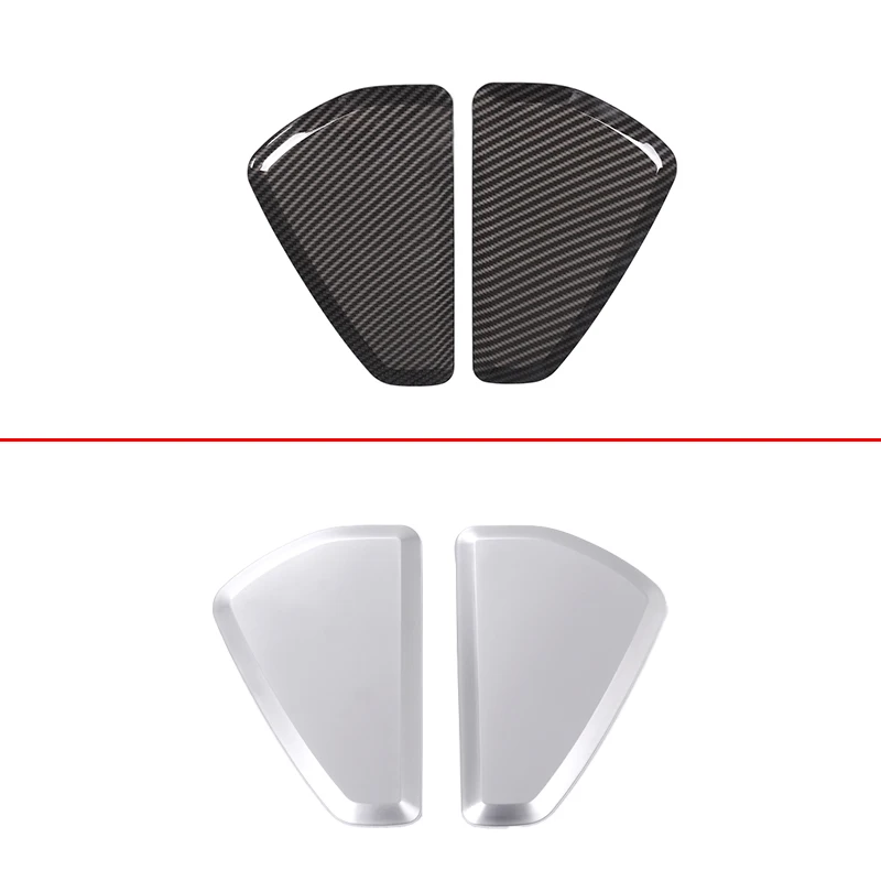 2 Pcs ABS Carbon Fiber/Silver Side Decoration Cover Sticker For Land Rover Range Rover Velar 2017-2020 Car Accessories