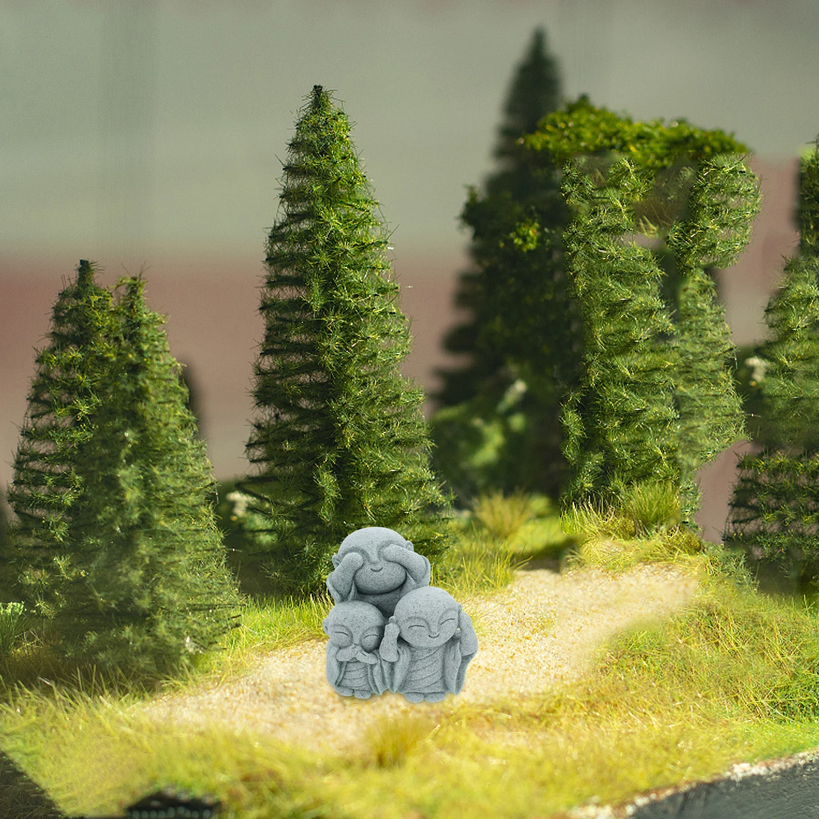 

Monk Aromatherapy Decoration Green Sandstone Aquarium Statues Japanese Fish Tank Decor Reptile Accessories Samurai Zen Garden