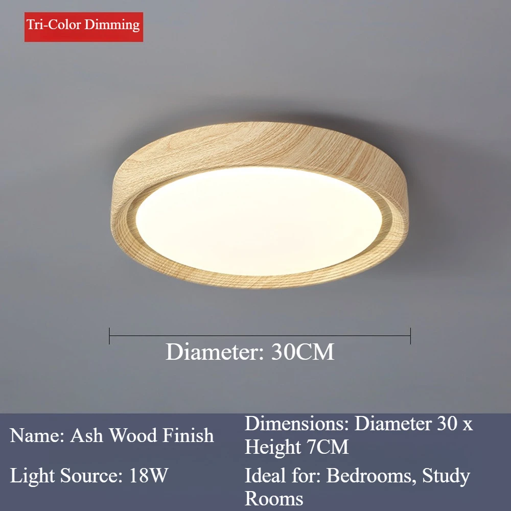 3 ألوان قابلة للتعتيم مع ضوء سقف عاكس الضوء من الأكريليك، مصباح سقف LED حديث مستدير Φ 30 سم لغرفة الأطفال في مدخل الشرفة #4