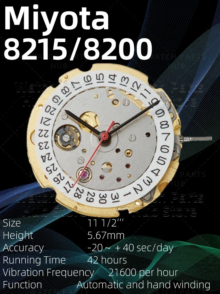 Новинка, часы Miyota 8215, часы Citizen оригинальные, движение 8200, автоматическое движение, 3 стрелки, дата, 3:00, запчасти для часов