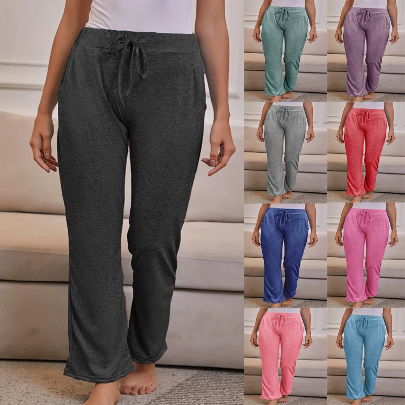 Spring New Women's Pants Elastic Waist Casual Pants Quick Drying Yoga Pants Female Leisure Fashion Sports Trousers Lady Summer