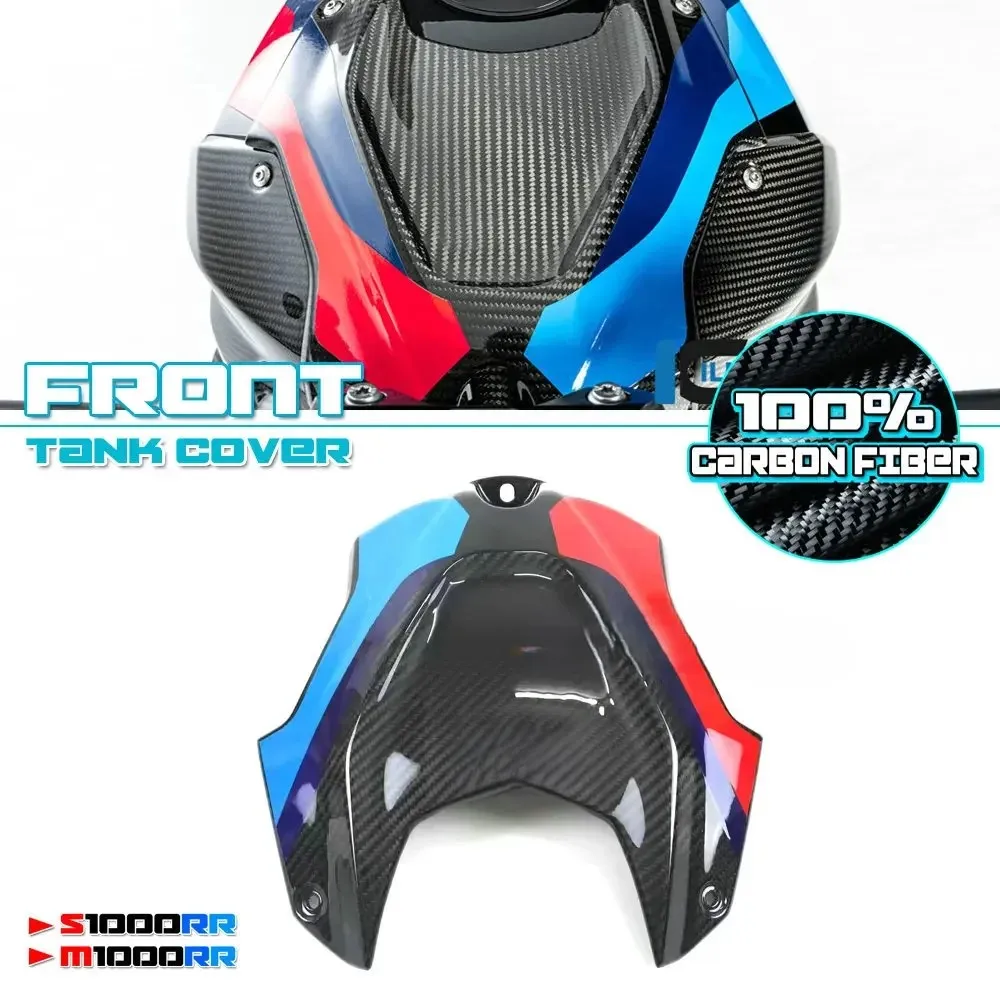Pour BMW S1000RR S1000R M1000RR M1000R 2019-2023 Cache-réservoir avant en fibre de carbone pour moto, carénage, panneau de carénage, boîtier d'air