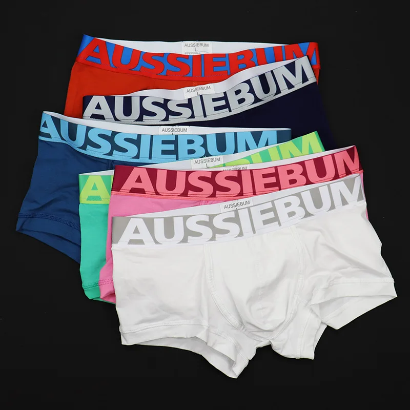 AUSSIEBUM-Calzoncillos sexys para hombre, ropa interior colorida con realce de cadera, suspensorio elástico cómodo y transpirable