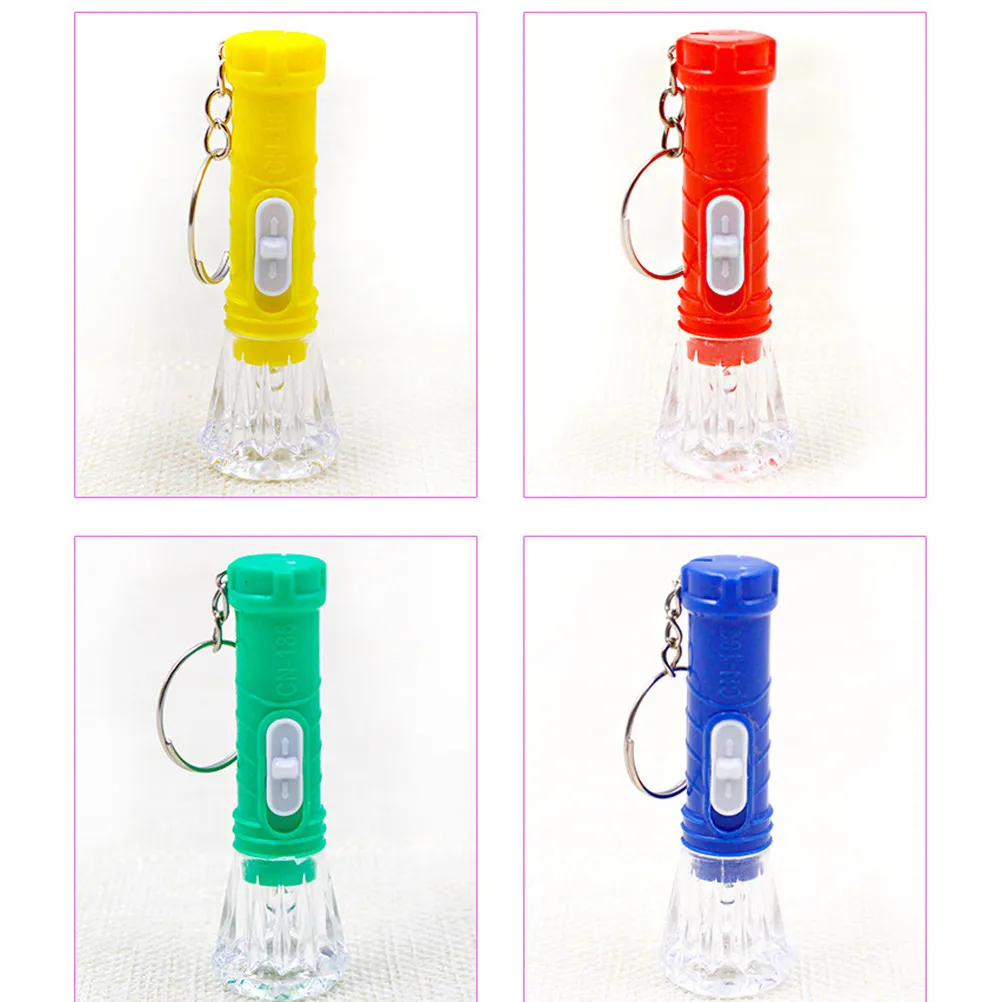 

13Pcs Mini Flashlight Electric Torch Portable Keychain Pendant Bright Cartoon Design Sturdy Plastic Luminous Light for Kids
