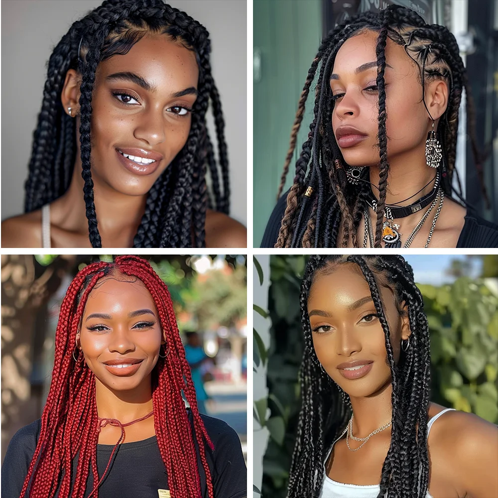 26 inch Braiding Hair Pre Stretched Prestretched Knotless Hair Long Straight Synthetic Box Braids Yaki Texture Hair Extensions