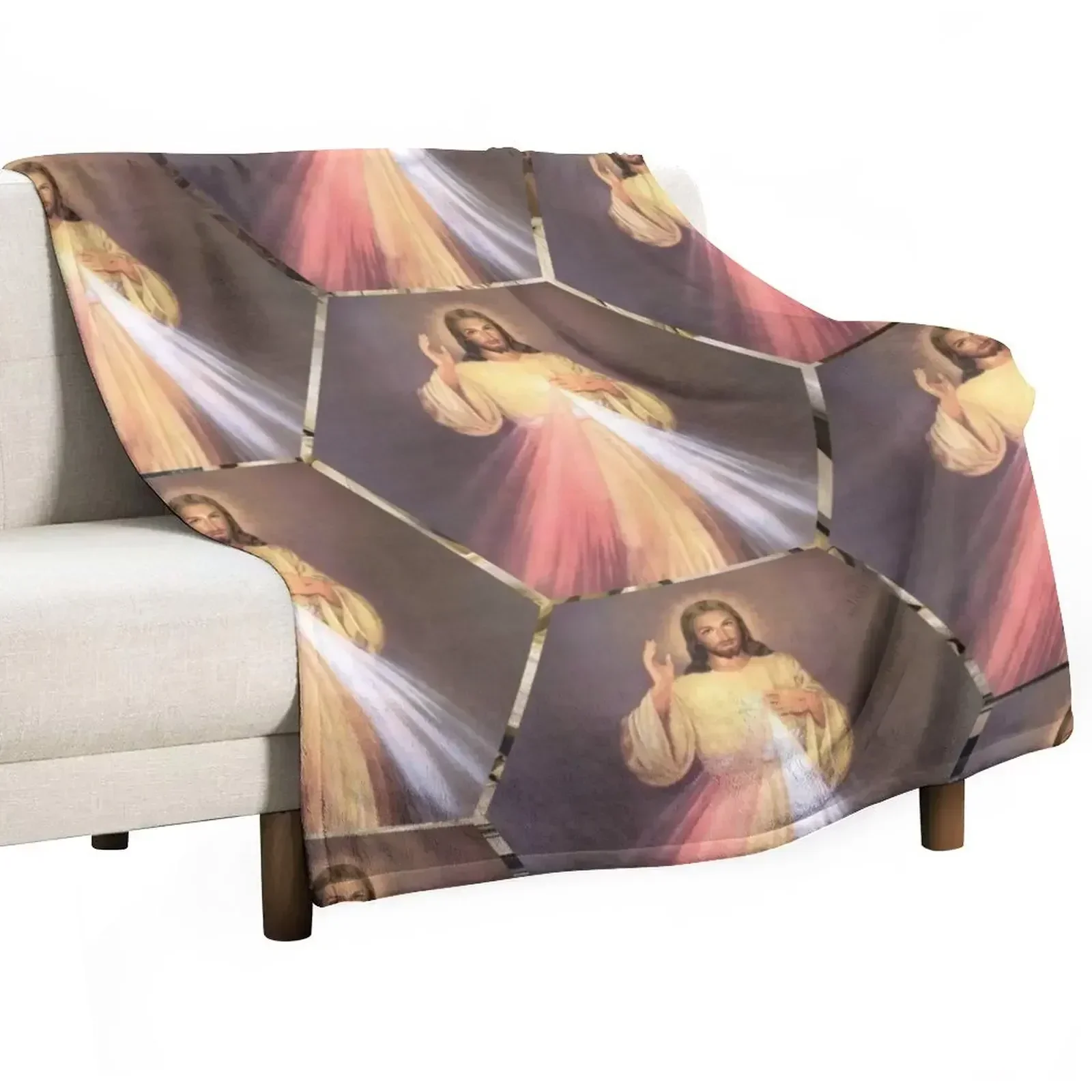 

Divine Mercy Throw Blanket Reusable Durable Soft Blanket for All Seasons