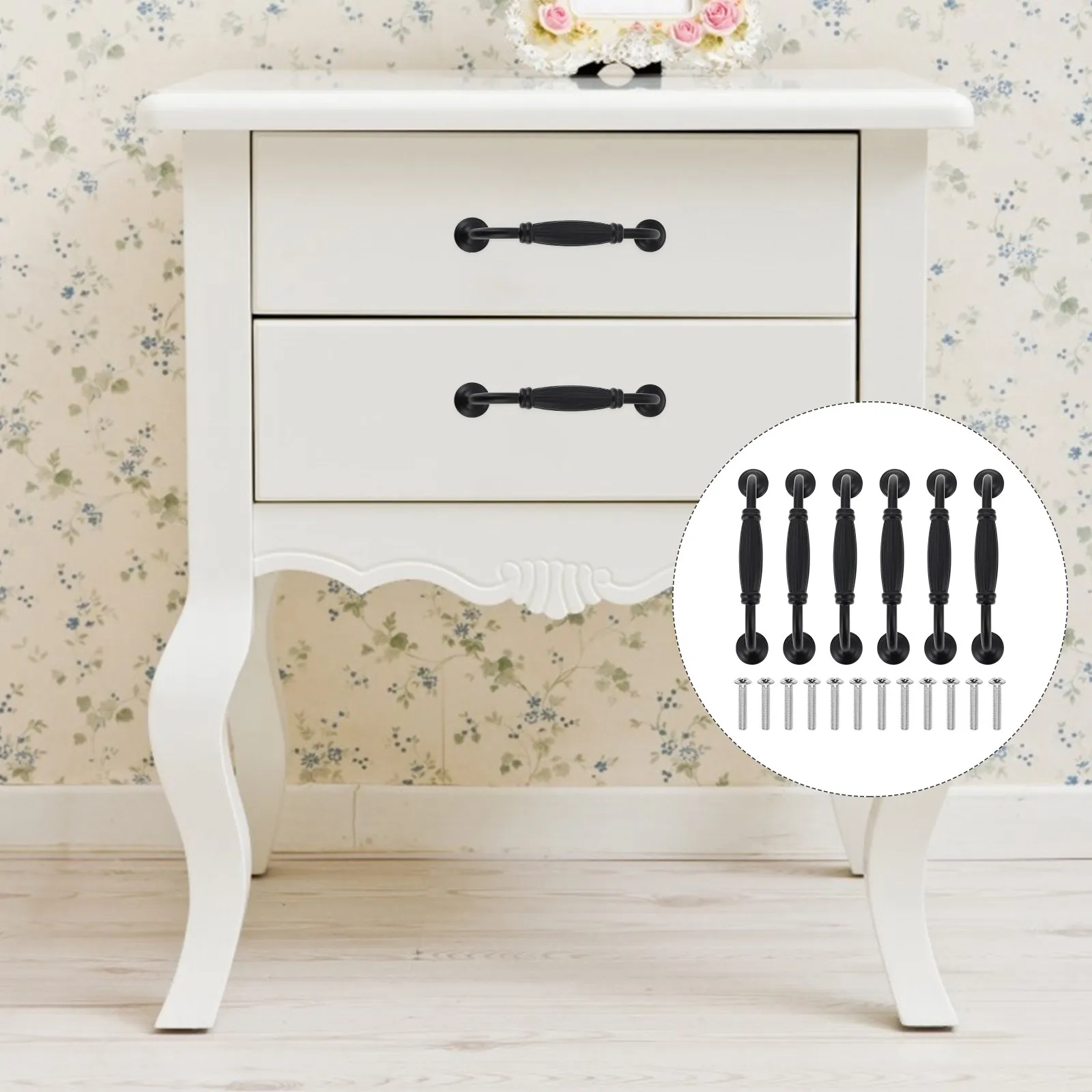 6Pcs Modern Aluminum Alloy Drawer Pulls Handle for Kitchen Cabinet Wardrobe Dresser Furniture Easy Install Sleek Design