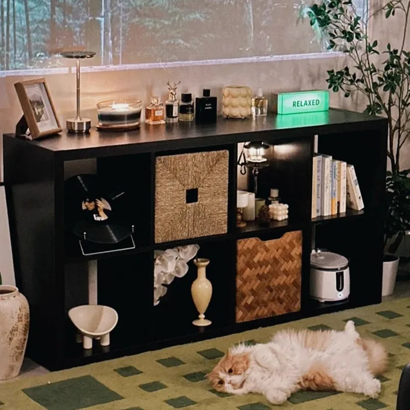 Bookcase integrated against the wall antique eight-grid cabinet locker bedroom cabinet bedside cabinet locker