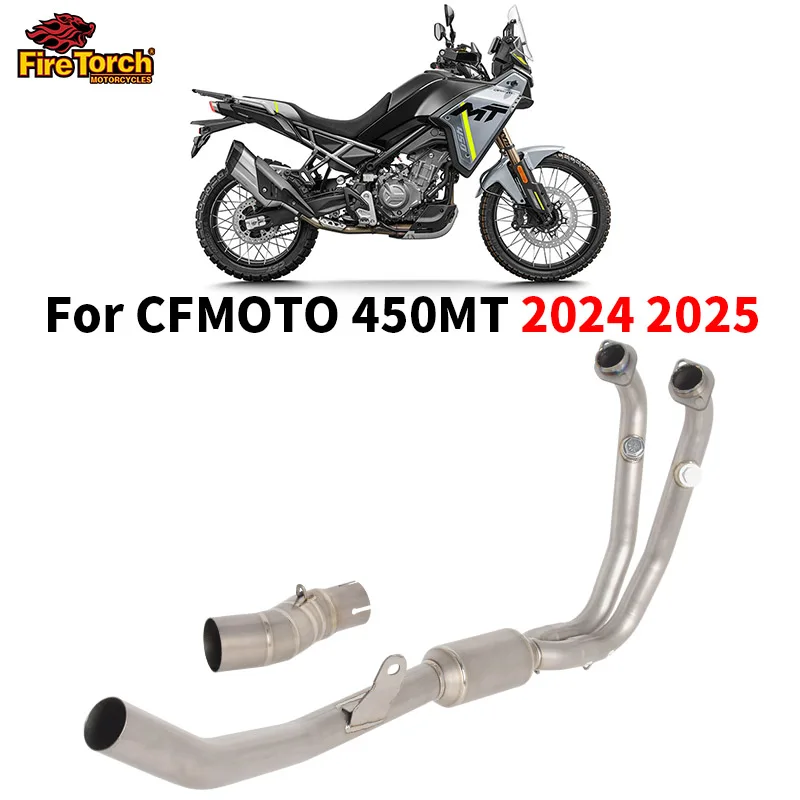 For CFMOTO 450 MT 450MT 2024 2025 Motorcycle Exhaust Titanium alloy Escape Moto Full System Front Pipe Connection 50.8MM Muffler