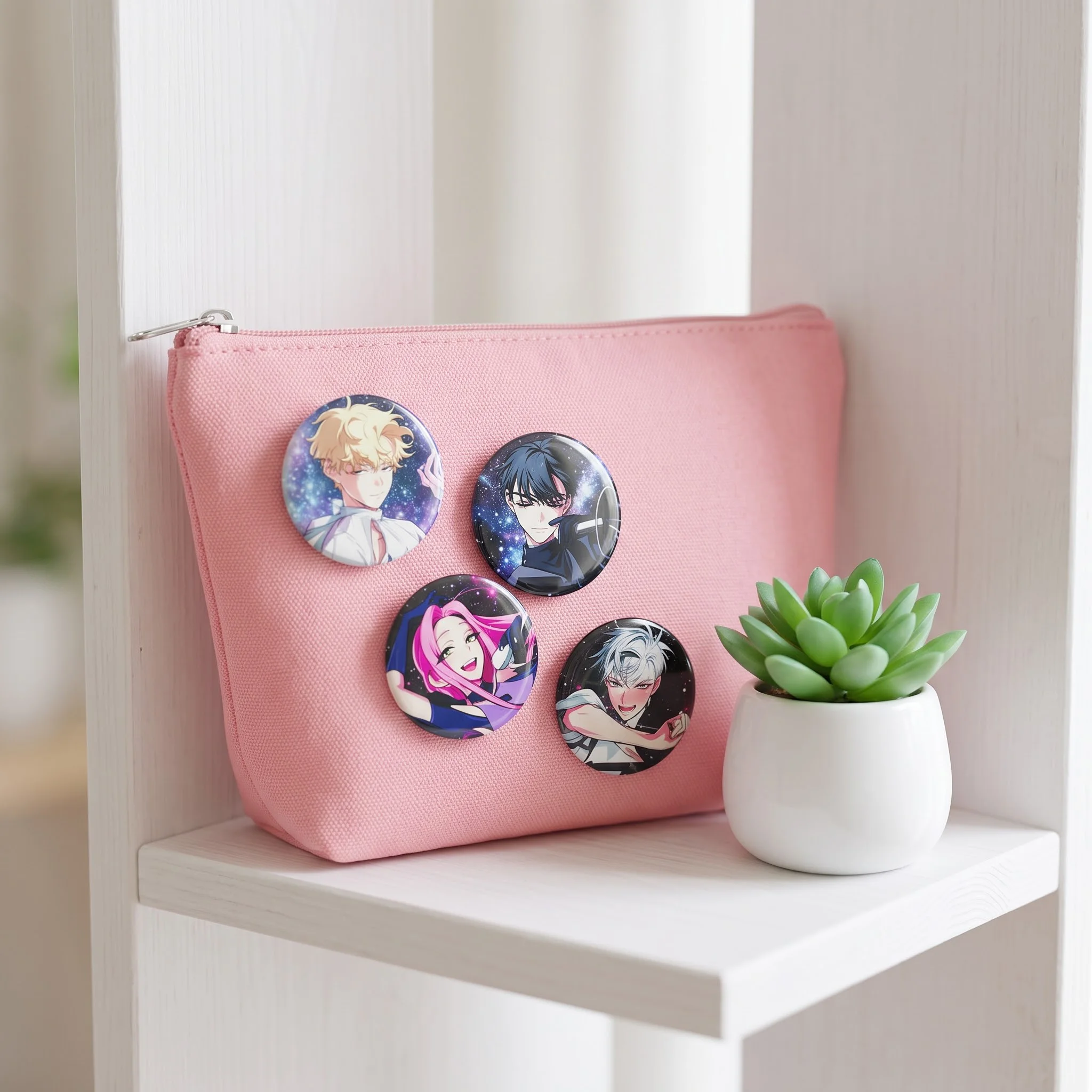 Alien Stage Anime Badge Ivan Till Luka Mizi Sua Hyuna Set of 6 Glossy Tinplate Pins 58mm Backpack Clothing Decoration
