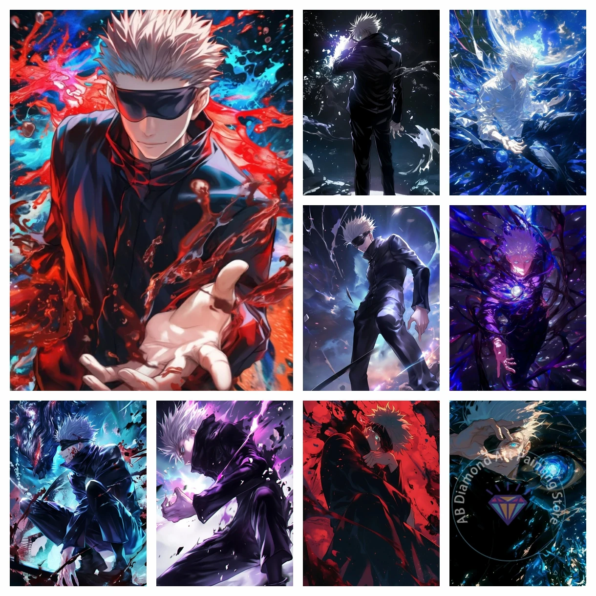 

Jujutsu Kaisen Satoru Gojo Diamond Painting Kit 5D DIY Diamond Embroidery Cross Stitch Craft Art Adult Children Gift Crafts
