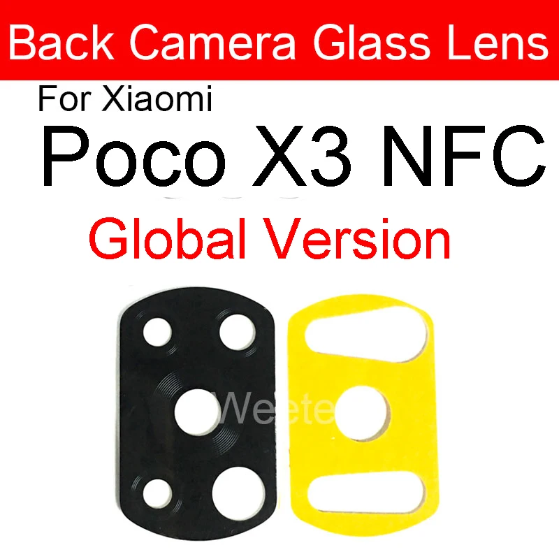 Back Camera Lens Glass Cover Frame For Xiaomi Mi Poco X3 NFC Global Version Main Rear Camera Frame With Flash Light Repair Parts