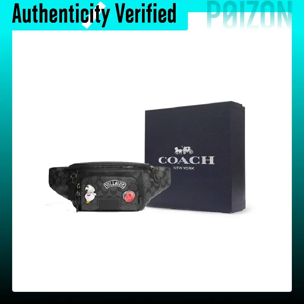 COACH Cow Leather Fanny Pack Women's Black CC038-QBPHT