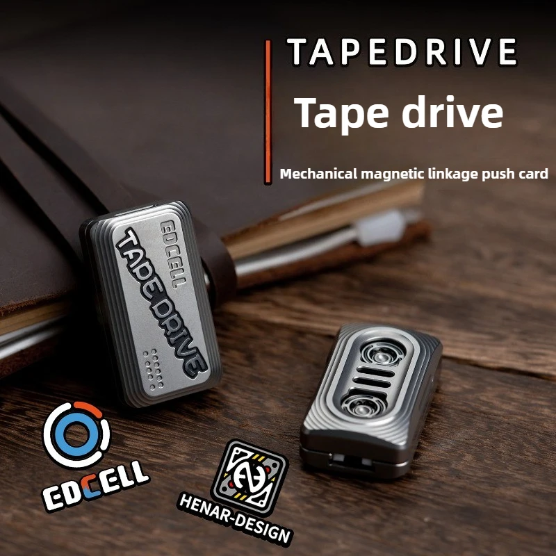 Cell EDCELL Tape Recorder Titanium Alloy Mechanical Tuning Fork Magnetic Linkage Fingertip Push Card Decompression Adult Toy