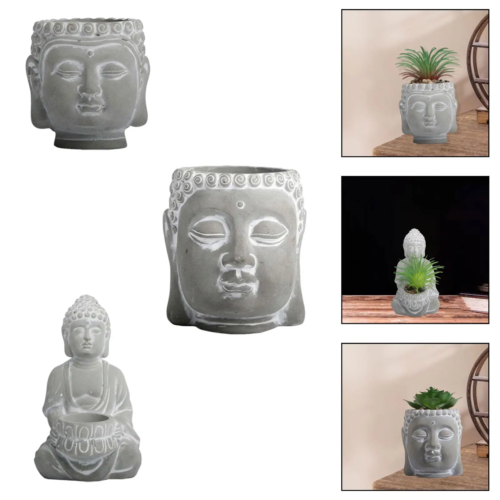 Buddha Flower Pot Resin Decorative Planter Large Indoor Flowerpot Centerpiece for Home Office Garden