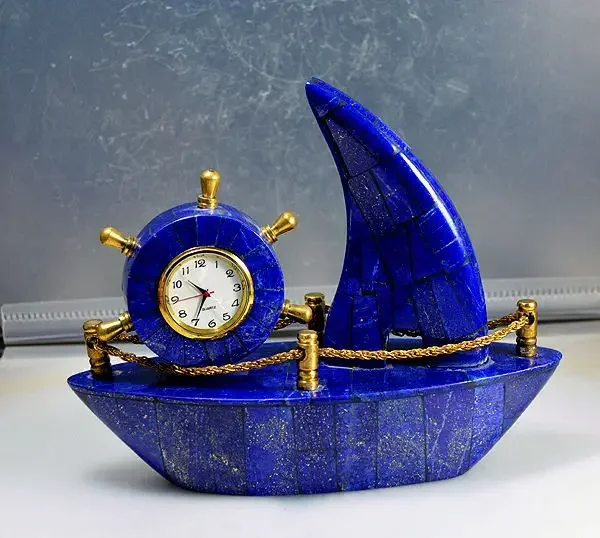 Natural bluestone yacht model semi-precious stone crafts including boats and other products
