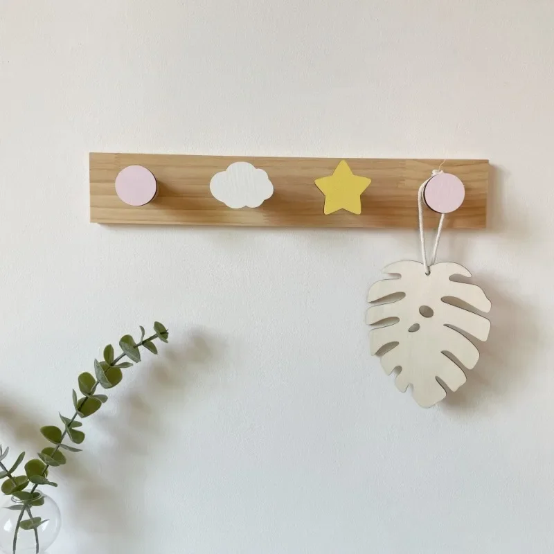 

Cute Wooden Wall Hooks 5 Pack Animal Flower Shaped Hangers for Kids Room Decor Princess Bedroom Organizer