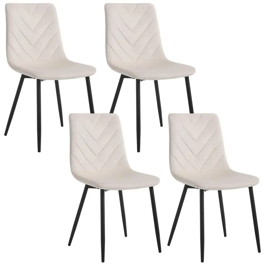 Juego de 4 Sillas de Comedor para Comedor, Cocina, Sala de Estar, Sillas de Cocina con Respaldo Moderno, Patas de Metal, Terciopelo 150k