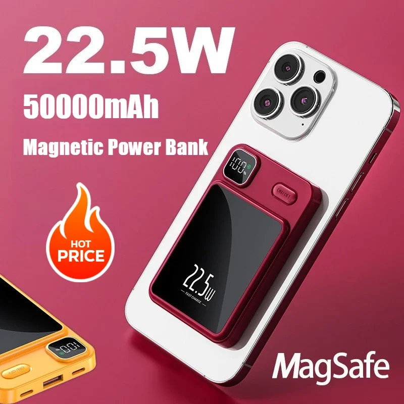 

Magnetic Wireless Portable Power Bank PD22.5W Fast Charging for Magsafe External Battery Charger Cases for iphone Samsung Xiaomi