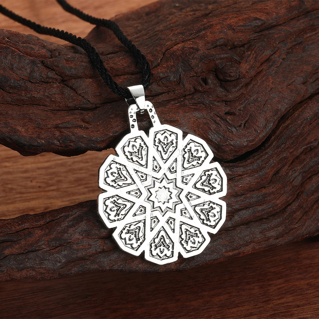 Cxwind Stainless Steel Decagram Ten Pointed Star Necklace, Double Pentagram Loki's Mask Viking Pendant Sterling Silver Necklace