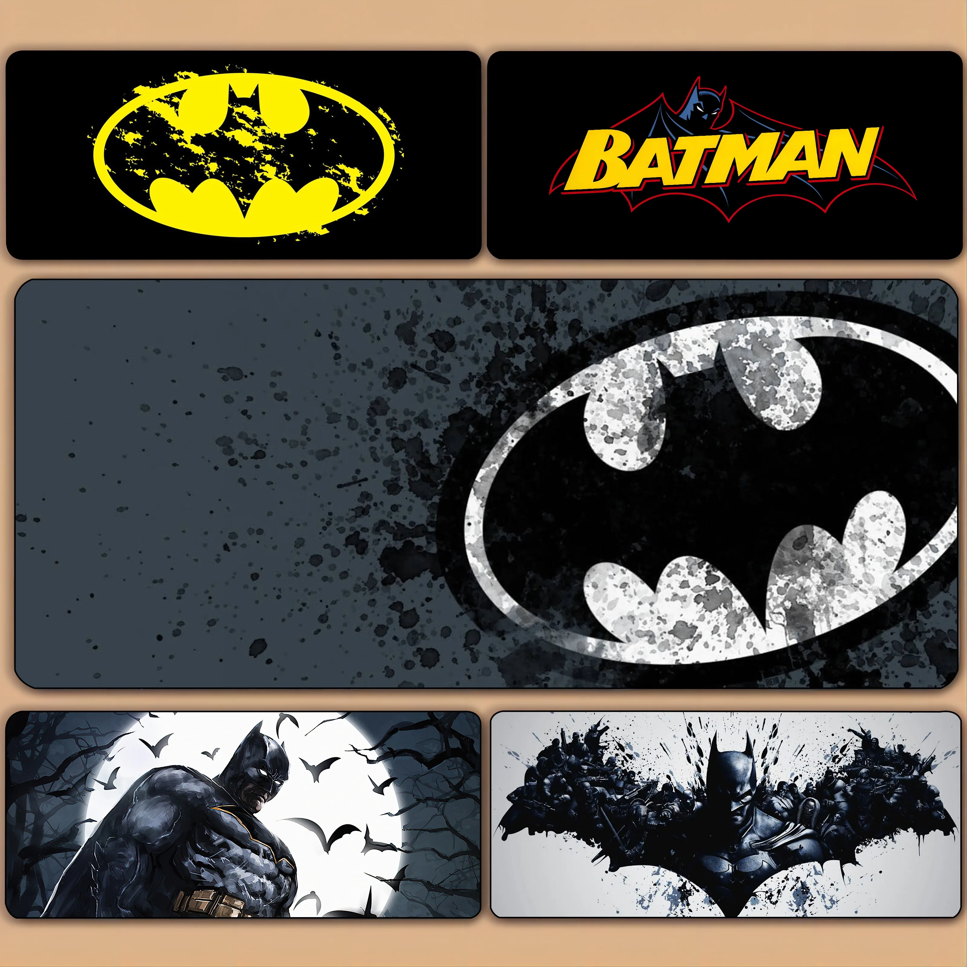 B-Batman Herói Logotipo Mousepad, Impressão HD, Gamers de Computador, Bloqueio Borda, Mouse Pad Antiderrapante, Teclado, PC Desk, XXL90 x 40cm