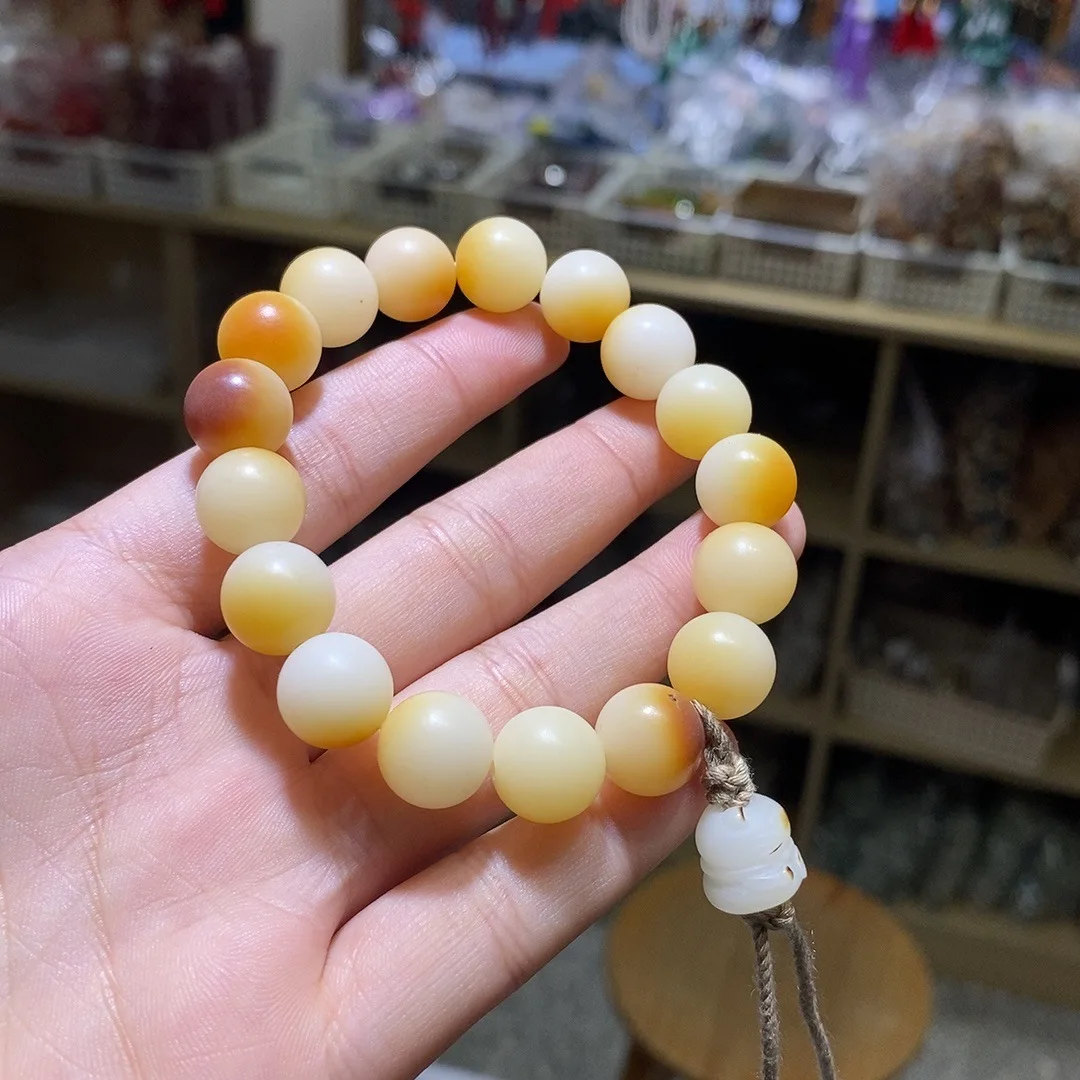 Charcoal-fired white jade Bodhi with lucky cat bracelet fashion boutique cute women's Bodhi bracelet cultural play