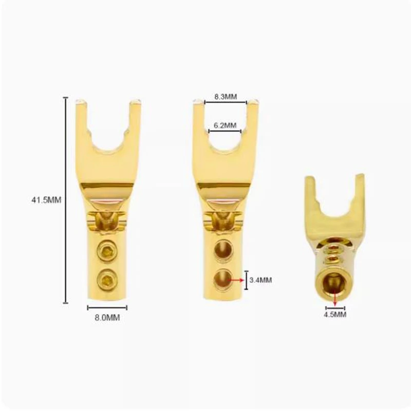 Audiophile Banana Plug U/Y Fork Spade Male Speaker Terminal Banana Wire Connector Audio Amplifier Adapter Y Type Binding Post