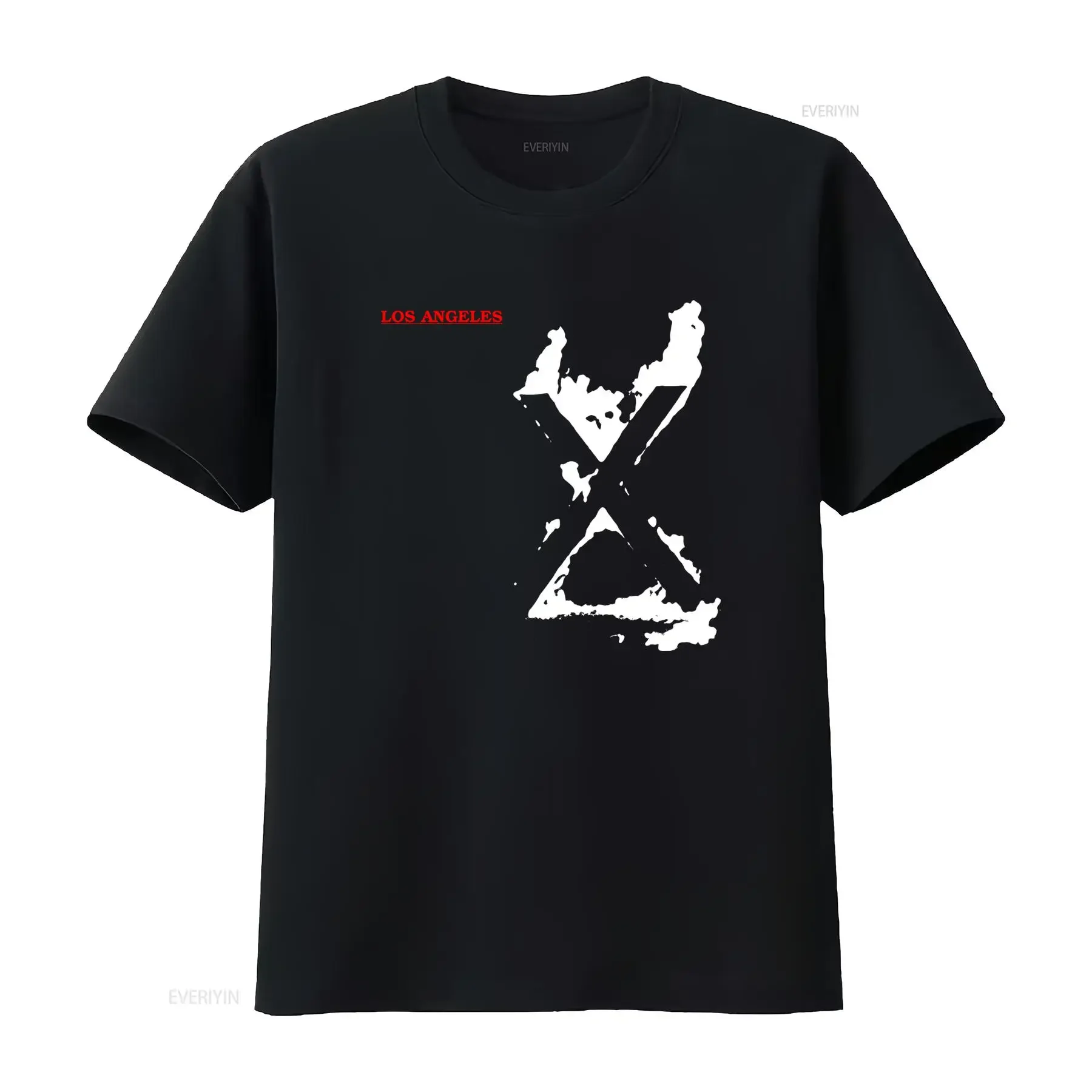 Los Angeles X Band Distressed Punk Heavy Metal T Shirt vintage Washed Versatile Casual Stylish Breathable designer clothes