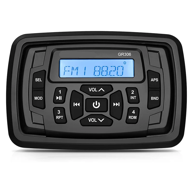 

T22C Marine Stereo Boat Radio Waterproof Bluetooth FM AM Digital Media Audio Player For Yacht Gauge ATV UTV Cart Motorcycle