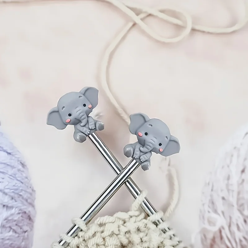 1 Stück Elefanten-Stricknadelstopper, rutschfestes Design, perfekt für Strickanfänger und Liebhaber von handgemachtem Kunsthandwerk.