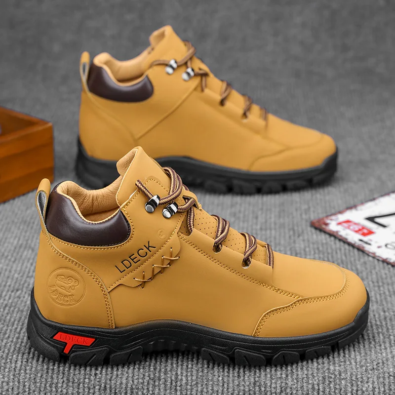 Botas de Tobillo Altas Vintage para Hombre, Talla Grande 48, Hechas a Mano, Cómodas para Todas las Temporadas, Zapatos de Trabajo, Zapatos Casuales de Oficina para Hombre, Zapatillas Deportivas para Exteriores