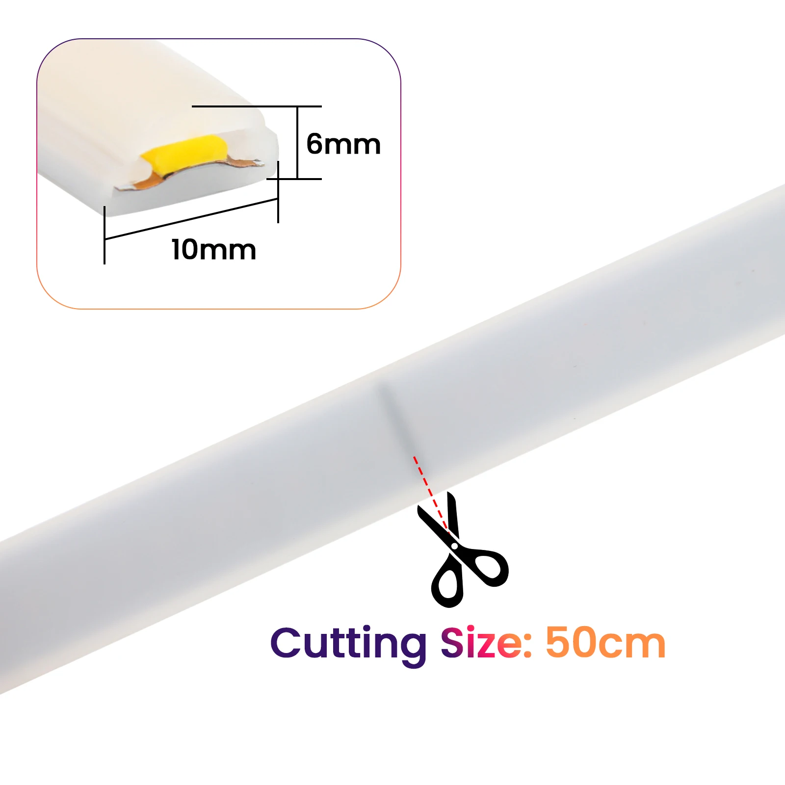 COB LED 스트립 220V 방수 고휘도 288LED/m LED 스트립 (스위치/디머 및 플러그 포함) 가정 정원 장식용 플렉시블 테이프