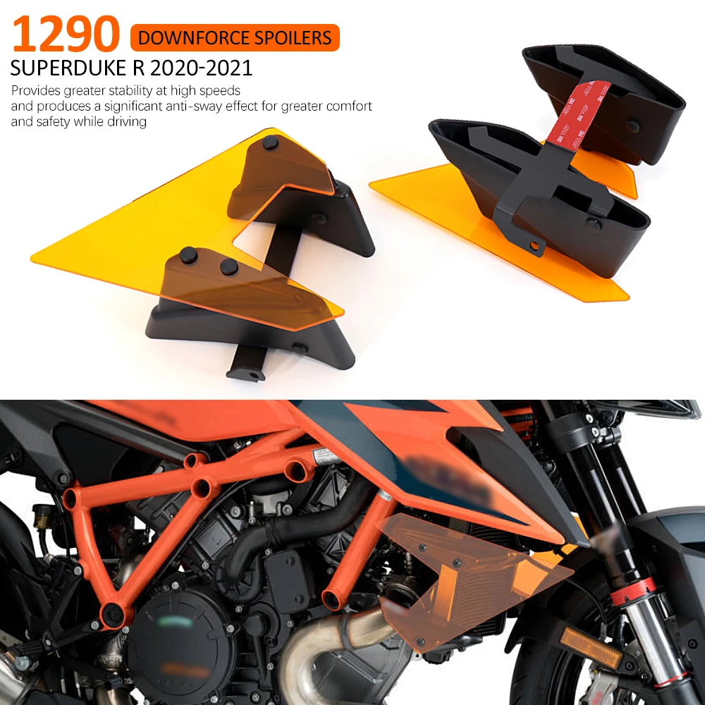 

Новинка 1290, оранжевый обтекатель SUPERDUKE Super Duke R Side Downforce Naked Spoiler, обтекатель с фиксированным крылом аксессуары в форме крыльев 2020