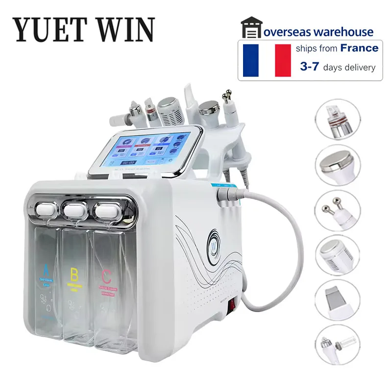 6-IN-1 H2-O2 Hydra Aqua Hydro Dermabrasionsgerät RF Bio-Lifting Tiefenreinigung Mikrodermabrasion Spa Gesichts-Wasser-Dermabrasion Hautpflege-Schönheitsgerät