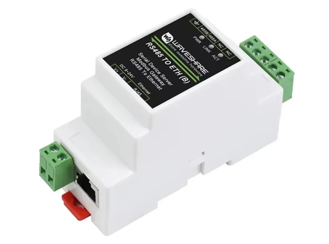 Ethernet da RS485 a RJ45, Ethernet da RS485 a RJ45, da TCP/IP a seriale, supporto per montaggio su guida