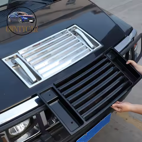 For Hummer H2 2003 2004 2005 2006 2007 2008 2009 ABS Chrome Hood Deck Vent Panel Handle Covers Trim Car Modification Accessories