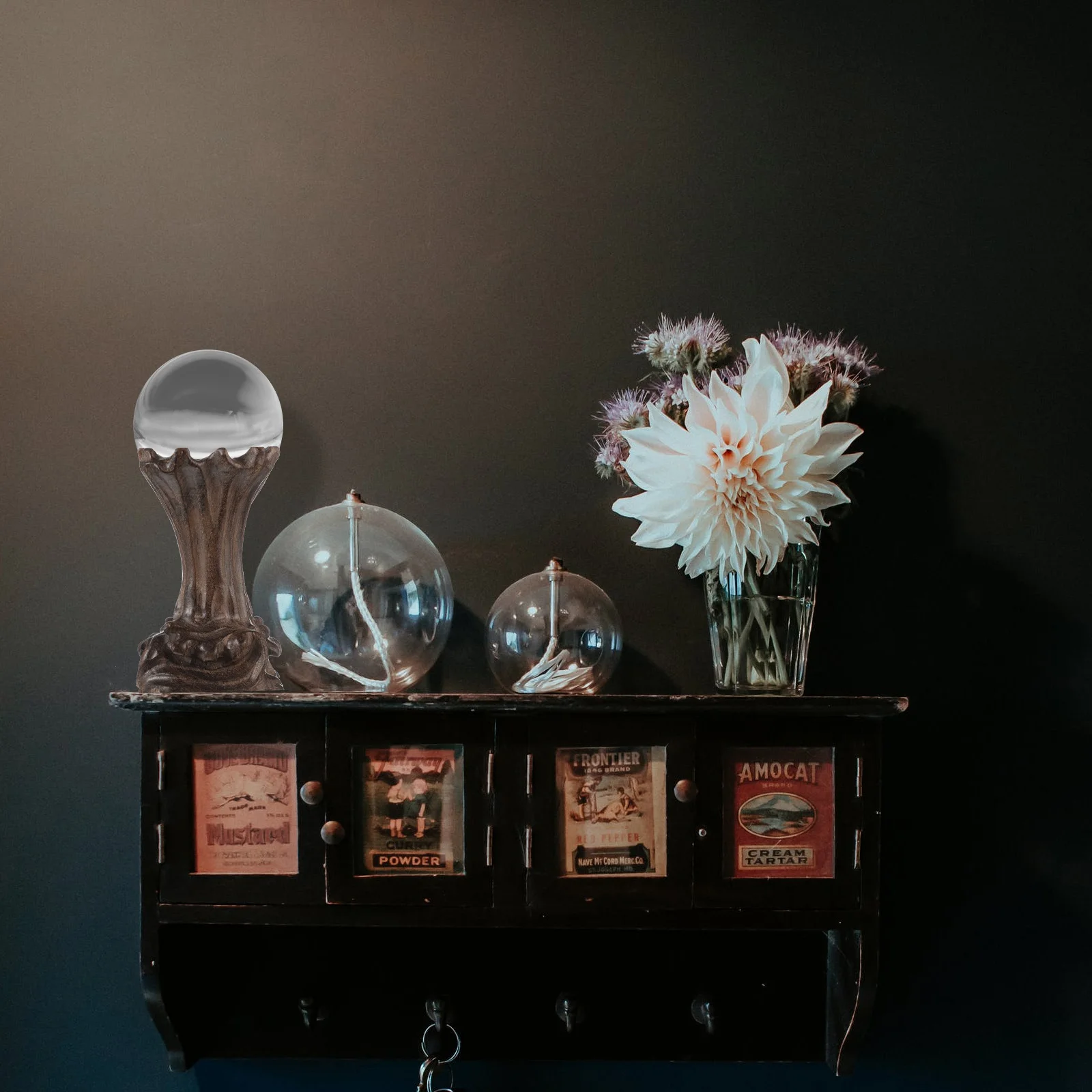 

Crystal Ball Display Stand Wooden Base Large Round Sphere Stone Holder Tray Home Decoration Quartz Ball Holder